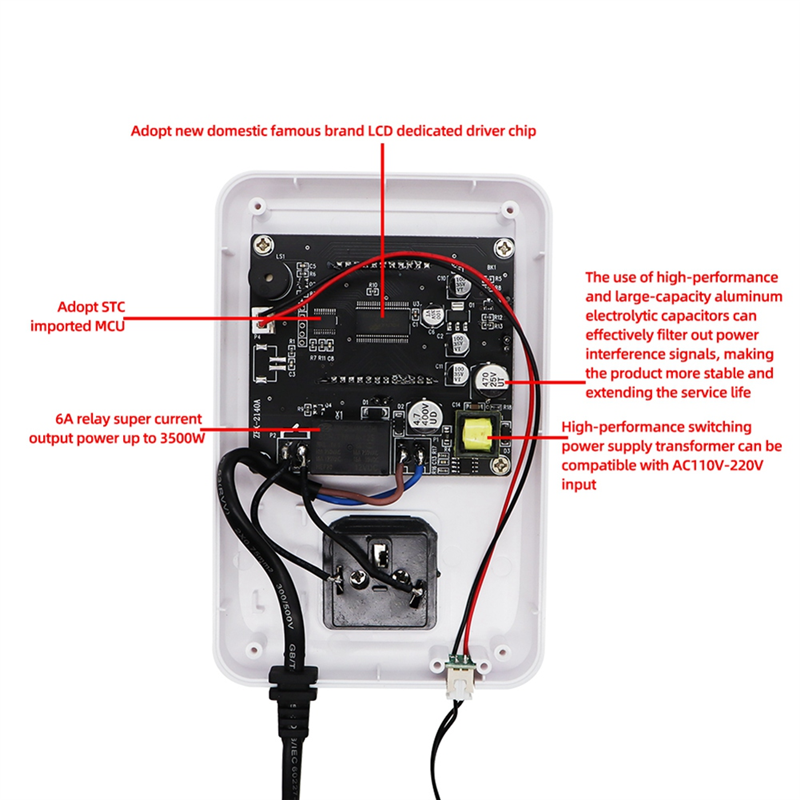 ZFX-2140A High Precision Intelligent Thermostat Temperature Controller Switch US Plug. 