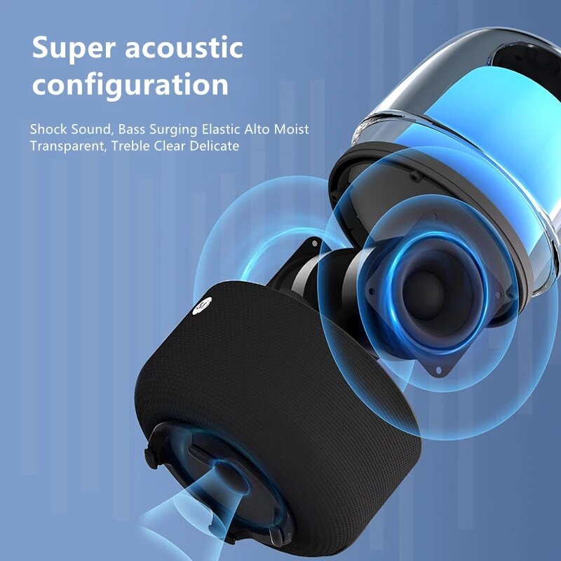 Soaiy Bluetooth 1 Bass Atmosphere Light Portable Speaker. 