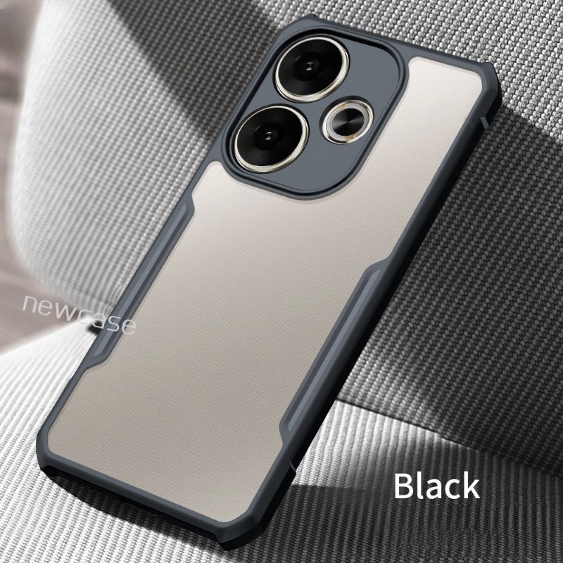 Acrylic Clear Casing For Redmi Turbo 3 5G 2024 RM Turbo3 Transparent TPU Soft Shockproof Bumper Edge Airbag Anti Drop Camera Protective Phone Case Back Cover