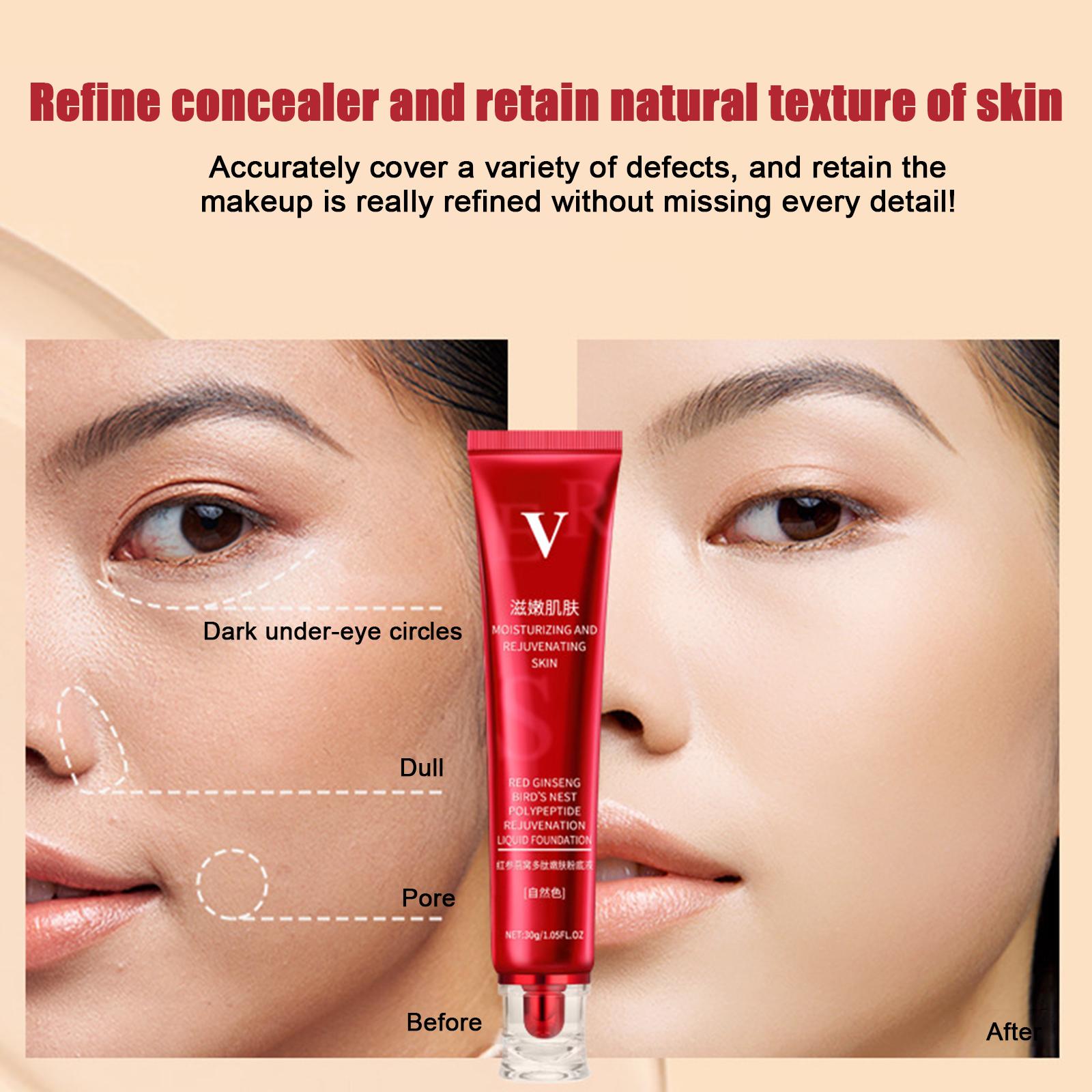 1pcs 30g Red Upgrade FV Foundation Precious Luxury Makeup Waterproof Base Concealer Oil-control Hydrating Cream. 