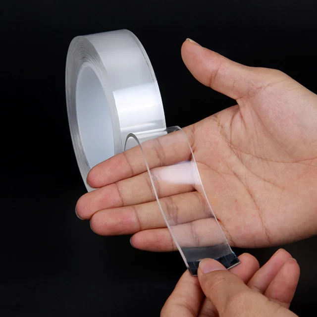 Nano Adhesive Tape, GXR Multipurpose Double Sided Transparent No-Trace Removable Glue Tape, 3M Washable Strong Gel Tape Anti-Slip Sticky Tape for Wall, Kitchen, Carpet, Photos Fixed. 