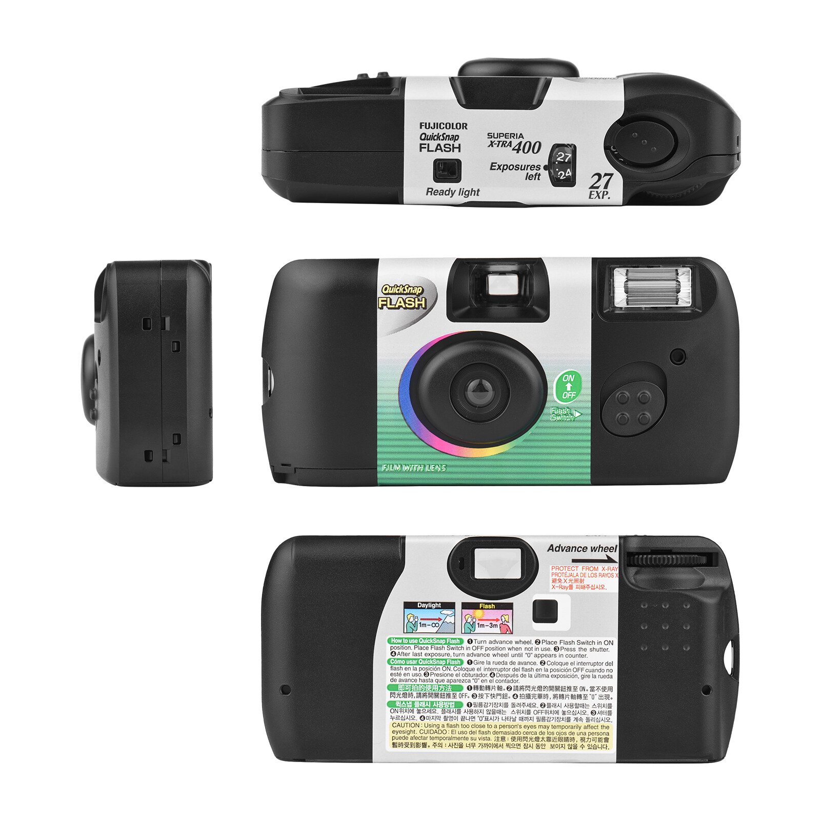 Fujifilm QuickSnap Flash Superia X-TRA 400 Disposable Camera Single Use Camera with Flash (27 Exposures). 