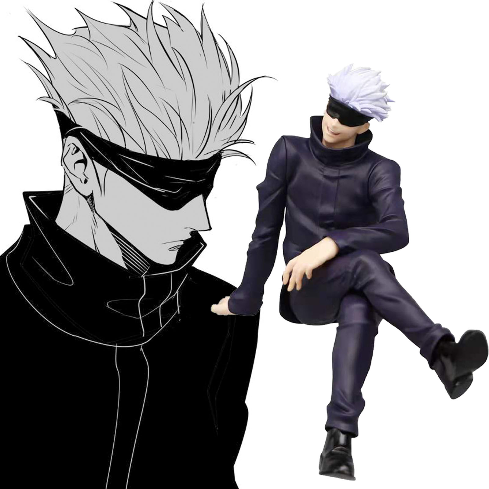 【Yurui】Three-dimensional Model Base Cartoon Jujutsu Kaisen Sitting Posture Satoru Itadori Yuji Model for. 