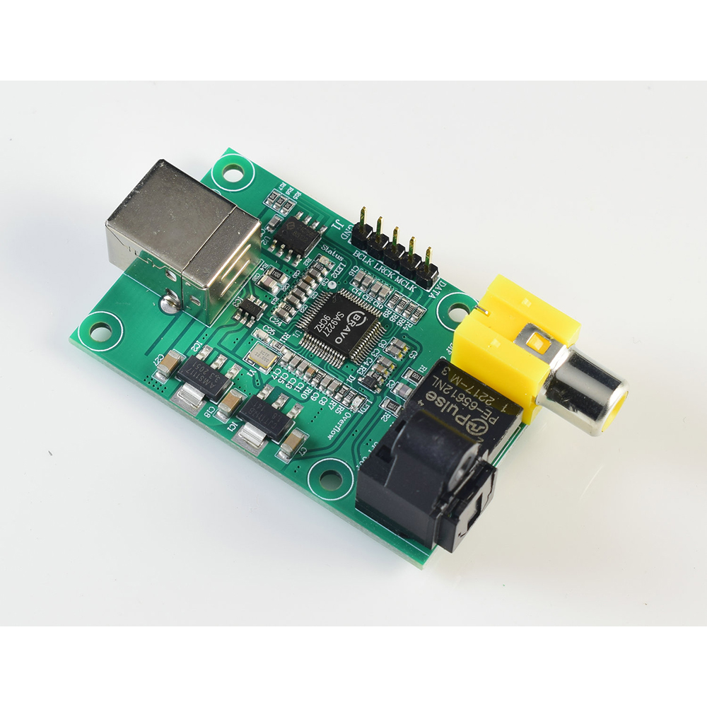 SA9227 USB To SPDIF Optical I2S.32BIT 384K DSD256 Suooprt AC3,DTS,DOLBY Digital Source Output. 