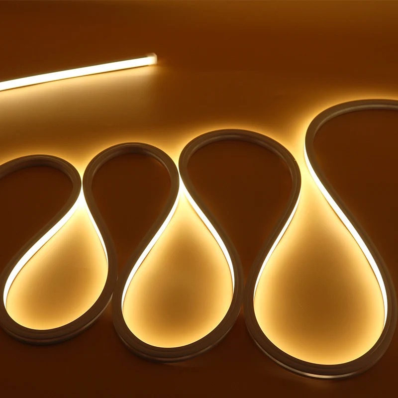 5M LED Flexible Silicone Neon Light Strip Set 5050 Low Voltage 12V 6*12 Shape Embedded Linear Flexible Light Strip - strip light. 