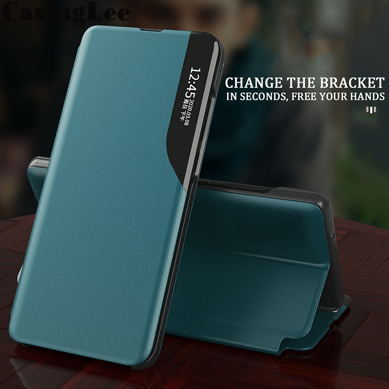 Casinglee For Samsung Galaxy M52 5G Case Smart View Phone Back Cover for Samsung M52 5G Flip Case Window View Flip Leather Phone cases Autosleep. 