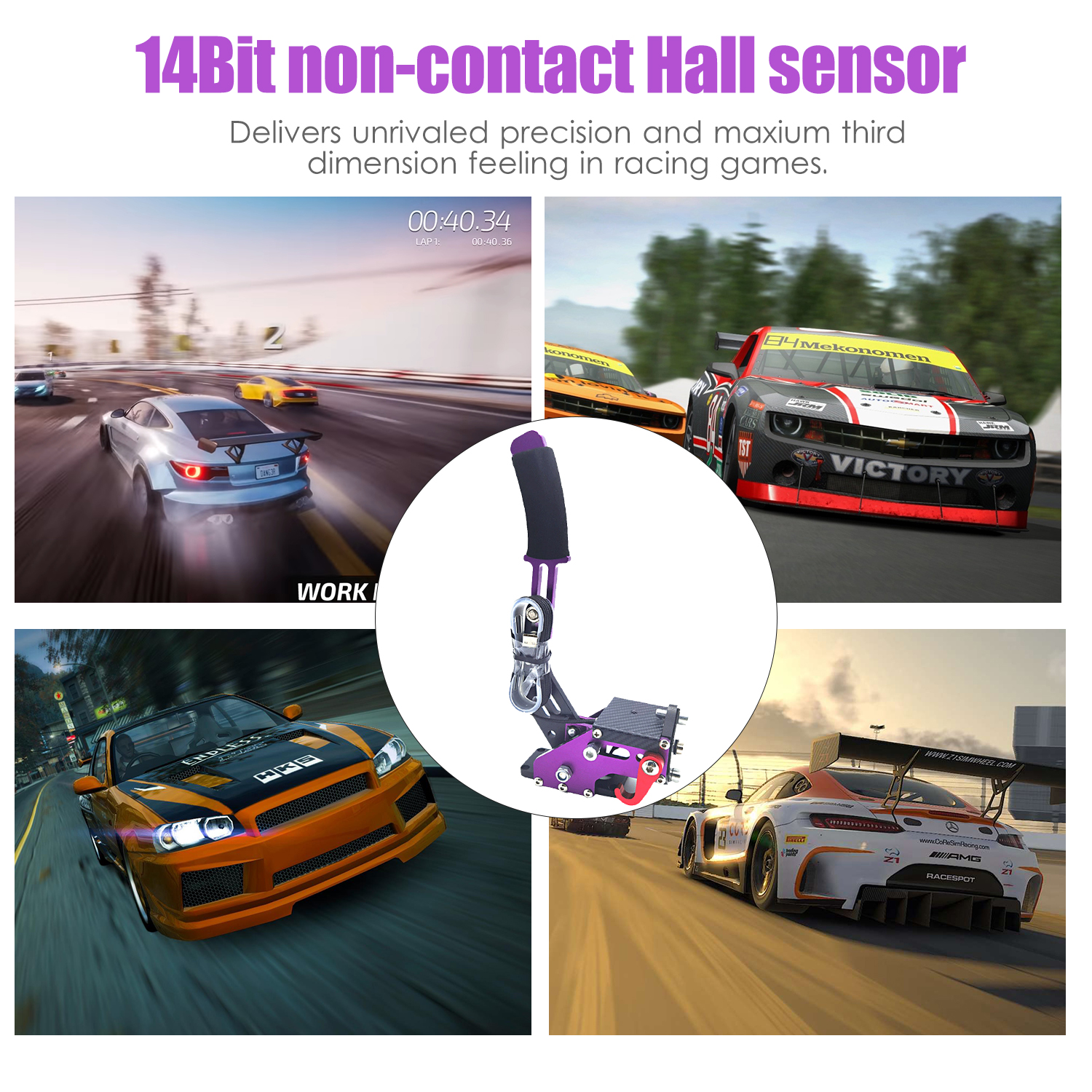 KOGEEK 14Bit PC USB Handbrake Sim Racing Handbrake Plug & Play for G27 G29 Steam Drift Rally Racing Games. 