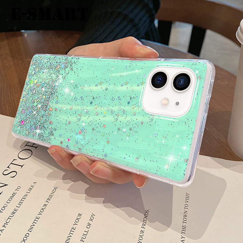 For Samsung Galaxy Note 10 Plus Case Glitter Silicone Soft Back Covers Starry Sky String Glitter Transparent Space Stars Moon Samsung Note10 Plus Back Cover. 