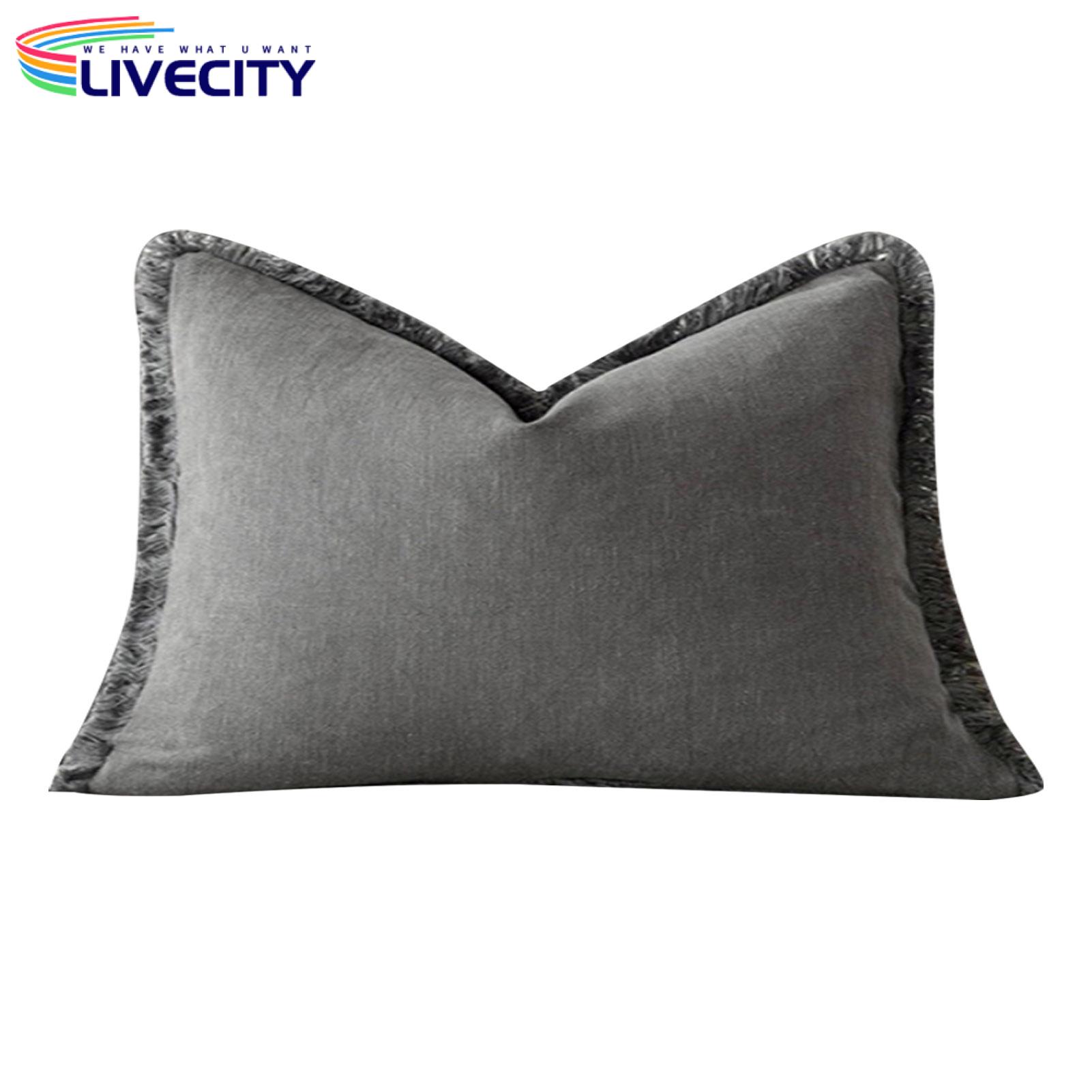 Elastic Pillowcase Bohemian Style Fringe Trim Pillowcase for Office Couch Living Room Bedroom Car Seat Square Shape Throw Pillow Cover Decor Bohemian Cushion Case