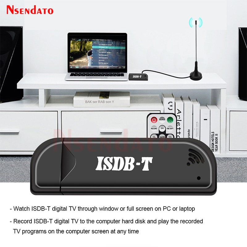 Mini Digital ISDB-T USB2.0 TV HDTV Tuner Stick Receiver Recorder With Remote Control Antenna for Brazil. 