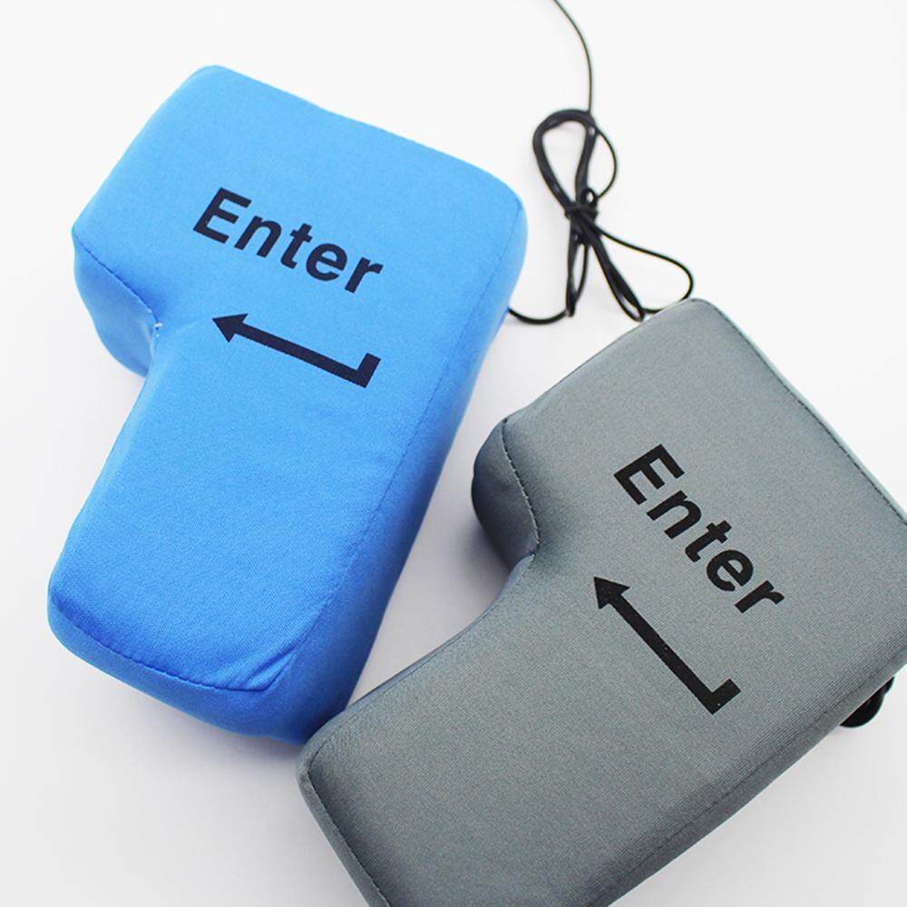 Big Enter Key Throw Pillows With USB Office Stress Relief Vent Noon Desktop Break Doll Toy. 
