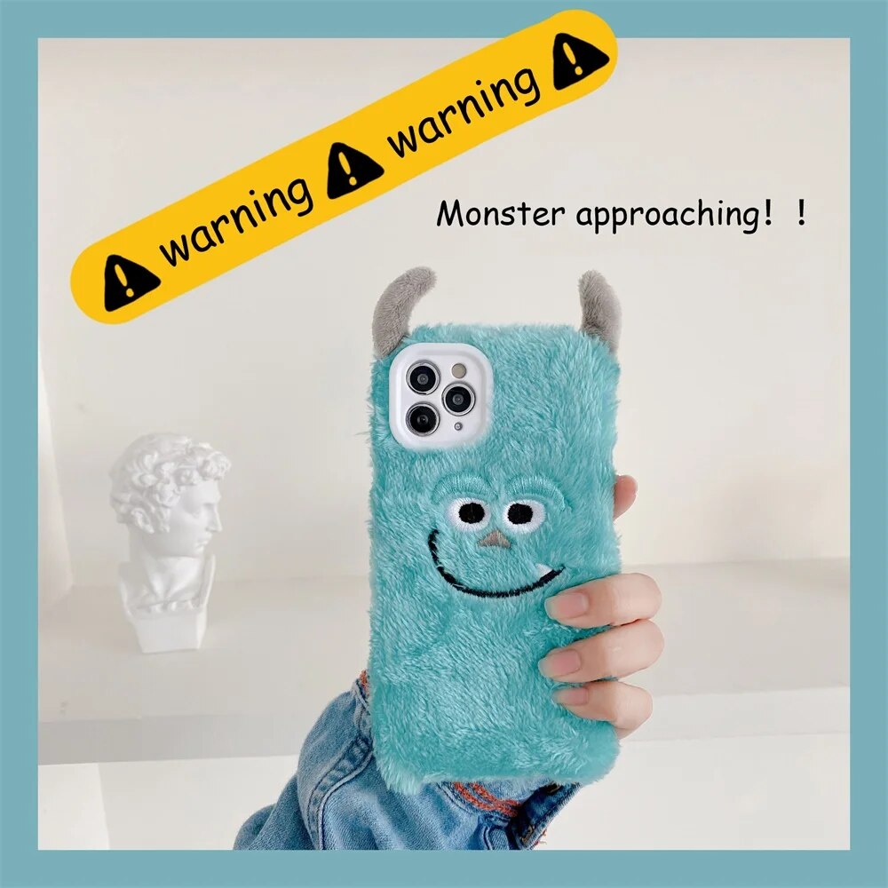 Order message mobile model +  Disney Mike Wazowski Sulley Plush Soft Case for iPhone 12 11 Pro Max XR XS Max 7 8 Plus X SE Full Body Phone Back Cover. 