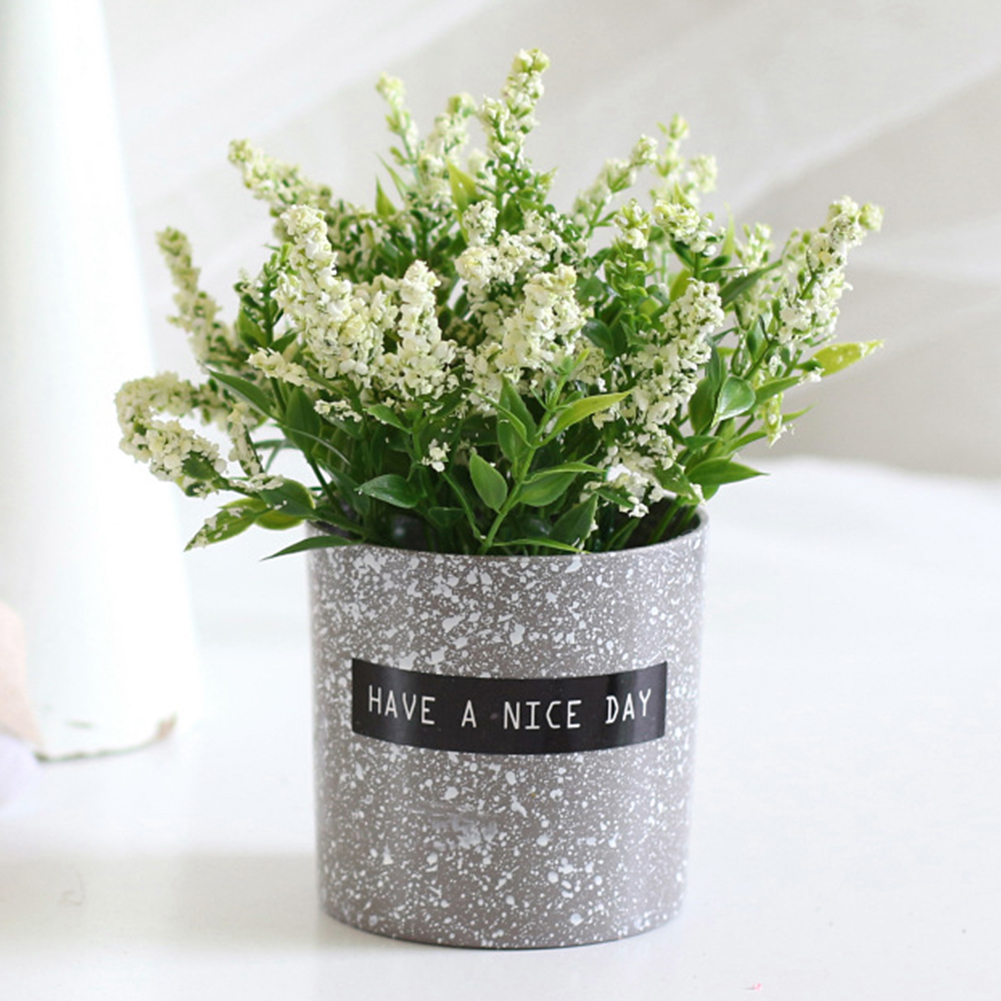 Potted Simulation Artificial Lavender Flower Pot Balcony Office Desktop Bonsai. 