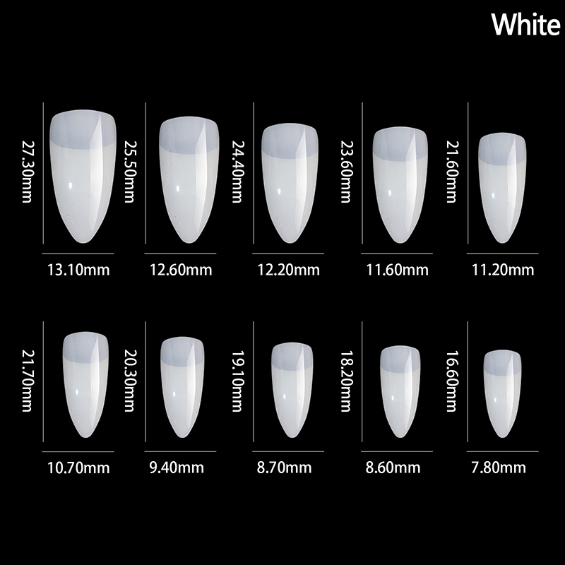 100 Pcs Hawk Curve Nail Tips Half Cover Eagle Claw Curve False Nails Extension 10 Sizes For Art Salon. 