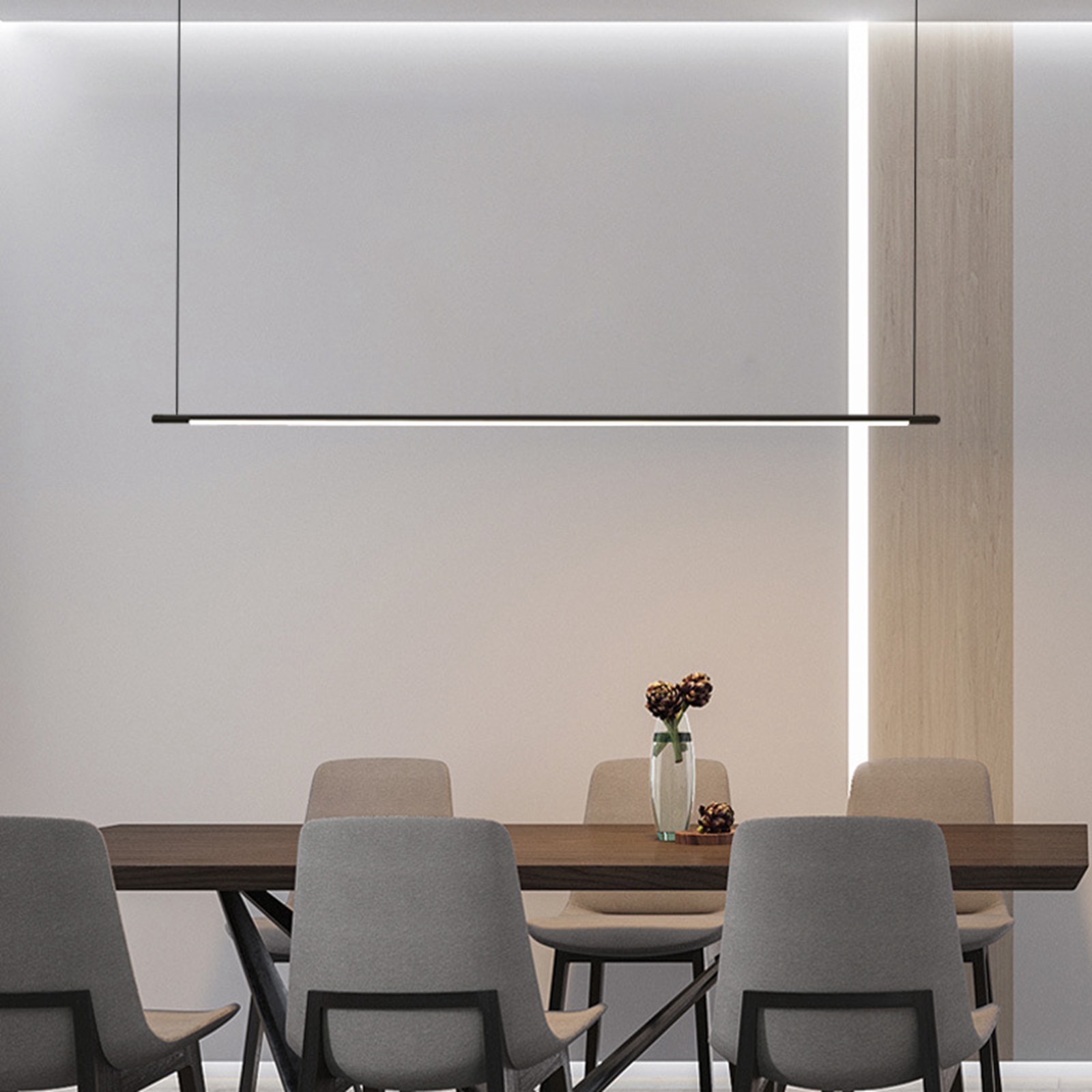 Linear Pendant Light Nordic Chandelier Light Fixture for Dining Table 60cm. 