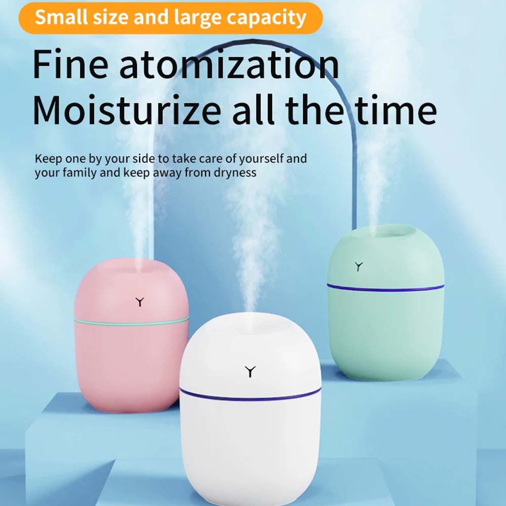 Humidifier Aroma Oil Diffuser Ultrasonic Mini USB Cool Mist Humidifier with Colorful Night Light for Home Car 220ml. 