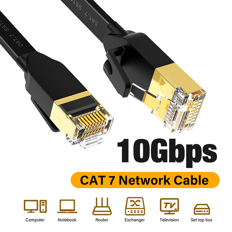10 Gigabit Ethernet Cable Cat6 Cat7 Lan 3m 5m 10m 20m 30m Cat 6 7 RJ 45 Flat Network Cord STP Twisted Pair Patch Cord High Speed. 