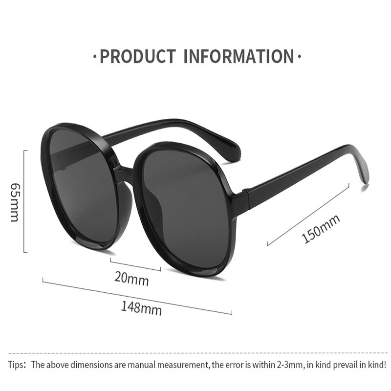 【happy one】EEvrfelan Round Big Size Oversized Lens Vintage Round Sunglasses Women Brand Designer Lady Sun Glasses oculos de sol UV400. 