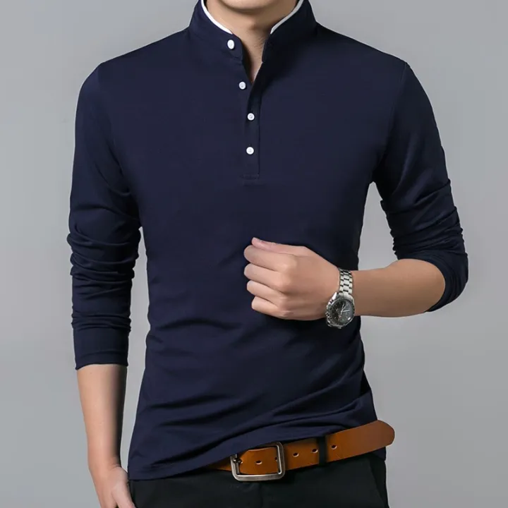 full sleeve collar t shirt for men