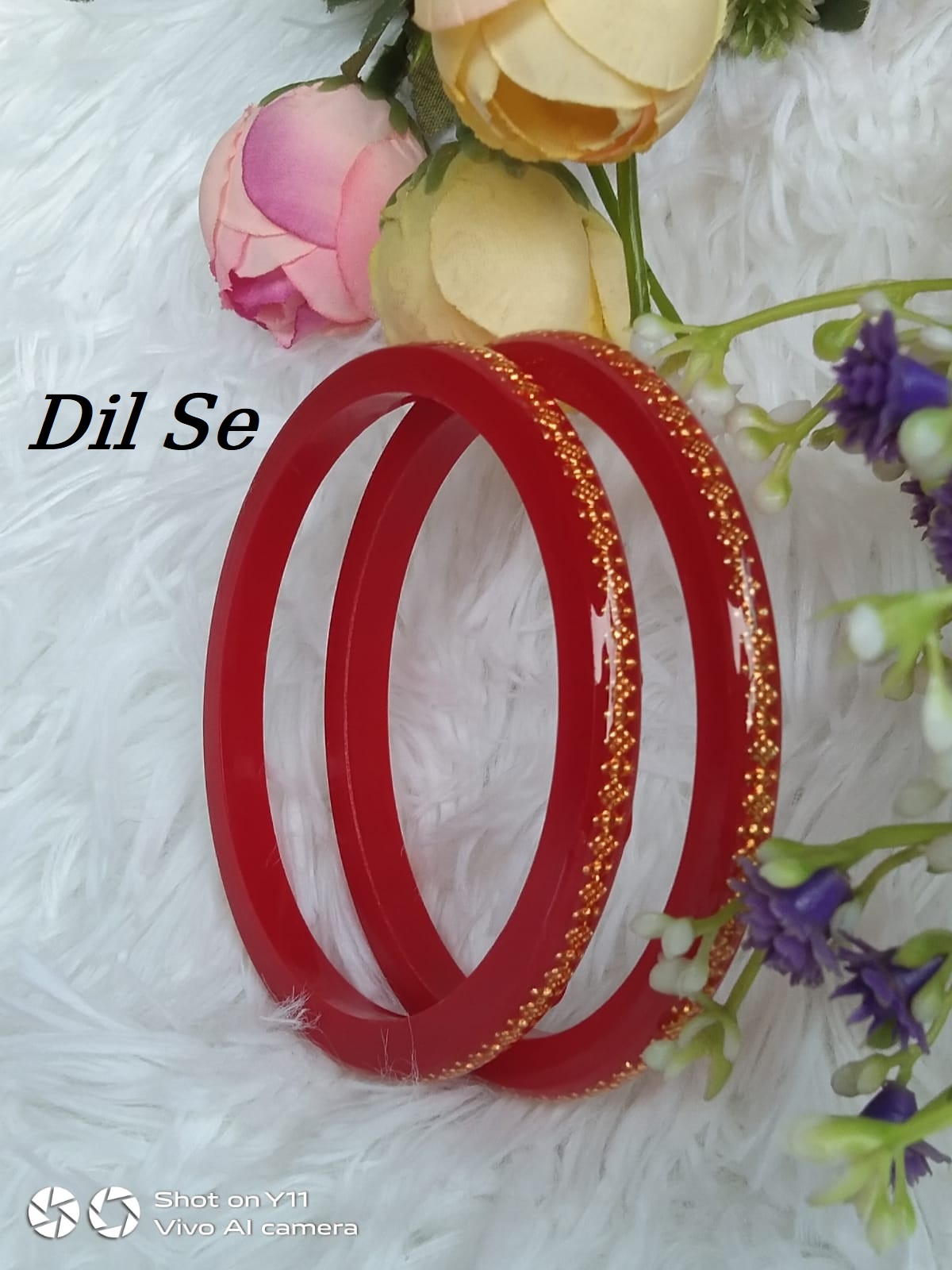 Exclusive Transparent Printed Red Bangles churi-bracelate - 2pcs. It's For Smart Women & Girls, For Party. 