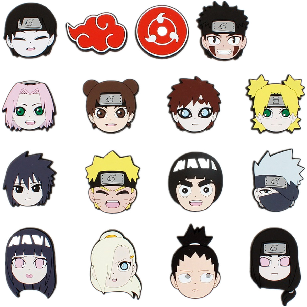 1 Pcs Anime Crocs Charms Naruto Decoration Cute Sandals Shoes Accessories Kawaii PVC Badges DIY for Boys Kids Christmas Gift Set. 