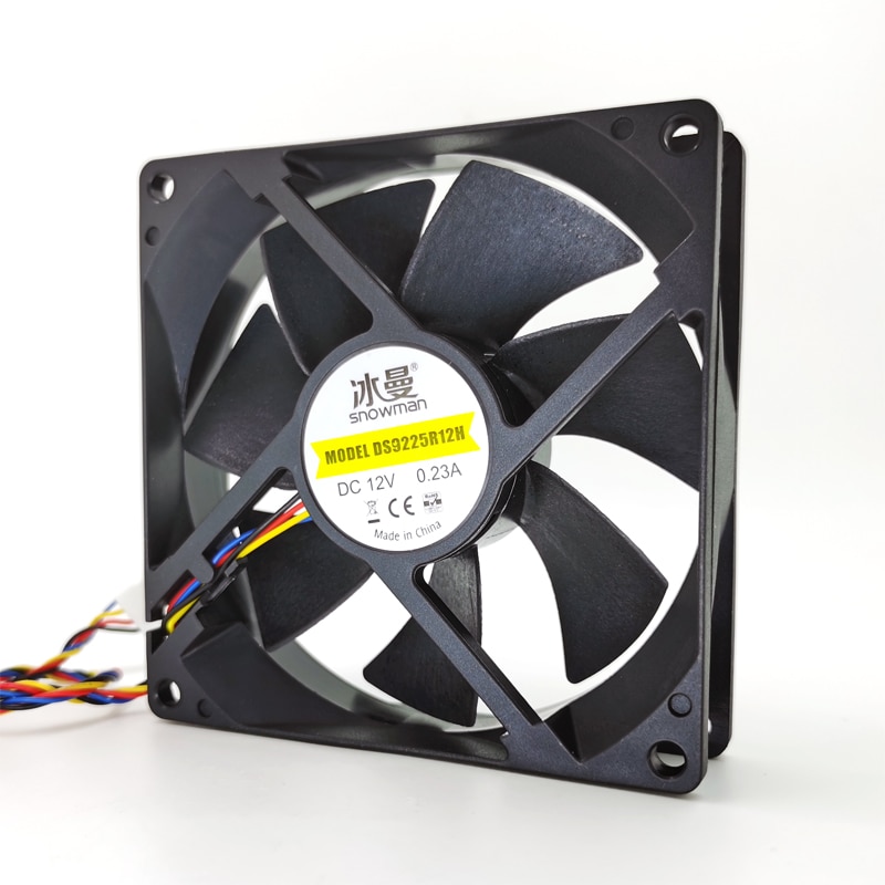 SNOWMAN 90mm 4 Pin PWM Fan 92mm Computer Case Fan Silent 9CM CPU Cooling Fan Quiet PC Cooler Fan Case Fan DC12V Adjust Fan Speed-2000RPM PWM 4 Pin-4 Fan. 
