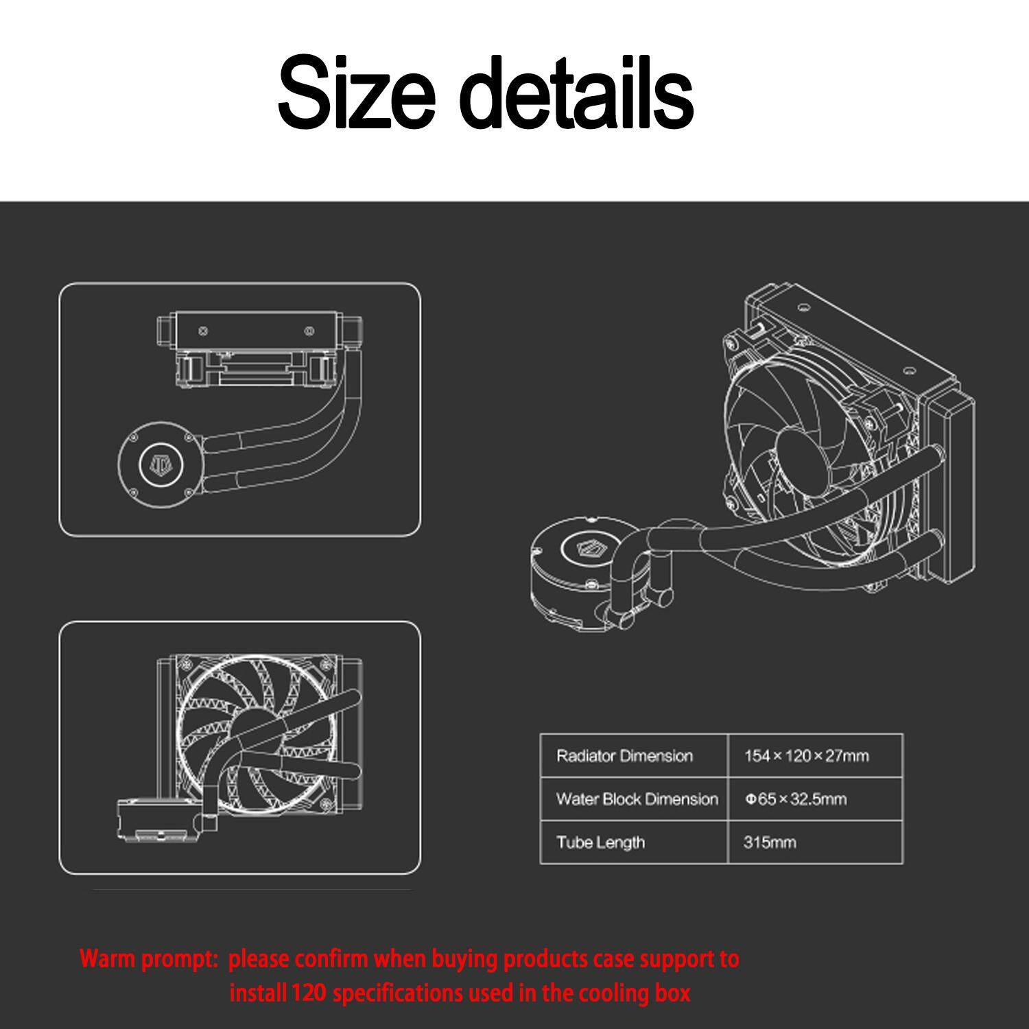 Liquid CPU Cooler High Performance Liquid CPU Water Cooling System (Single Fan). 