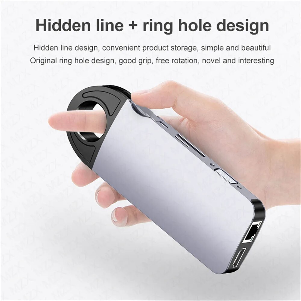 MZX 10 in 1 Docking Station 1000M RJ45 USB Hub Tipo C Type A Extension Dock To HDMI VGA Ethernet for Macbook Laptop Notebook PC. 