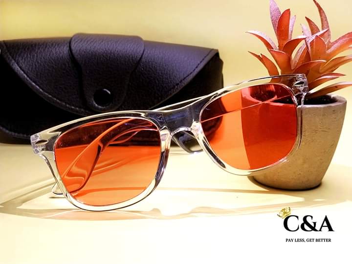 orange and white sunglasses