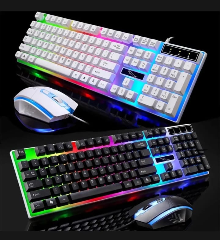 Gaming mouse and keyboard combo G21B rgb keyboard mouse combo RGB backlit keyboard For Laptop Desktop PC Gaming PC LED RGB Mouse DPI Gaming Keyboard Mouse Combo Package Bangladesh BD