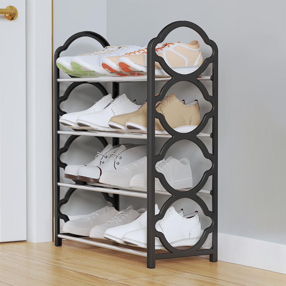 Lace Shoe Rack Four-layer Shoe Shelf Multi-layer Shoe Cabinet Dustproof Shoe Hanger Space-saving Shoe Rack. 