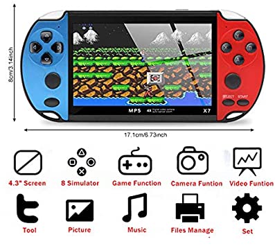 X7 Game Handheld Console 10000 Games 5 inch 8GB Display. 