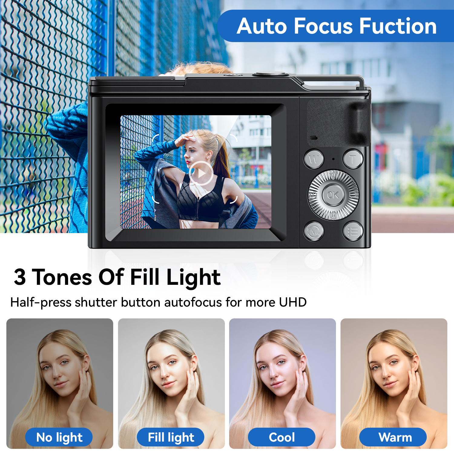 Digital Camera With Card 16X Zoom Anti Shake Compact Small Camera 1080P Vido Photography for StuPerfect Birthday Gift. 