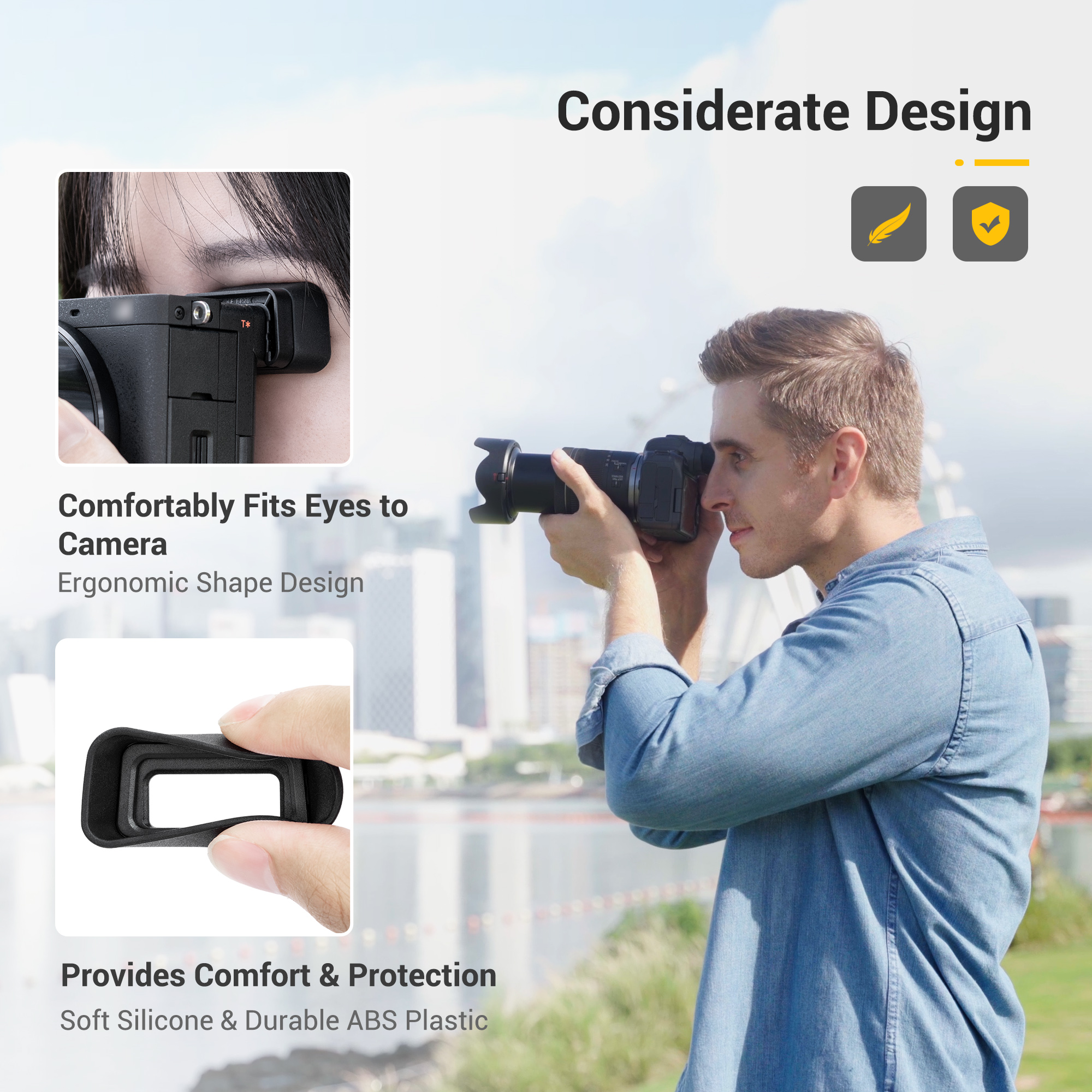 A7CII A7CR A7R A7R II A7R III A7C A6100 A6700 Eyecup Eyepiece Soft Silicon Extended Camera Viewfinder for Sony Series Mirrorless. 