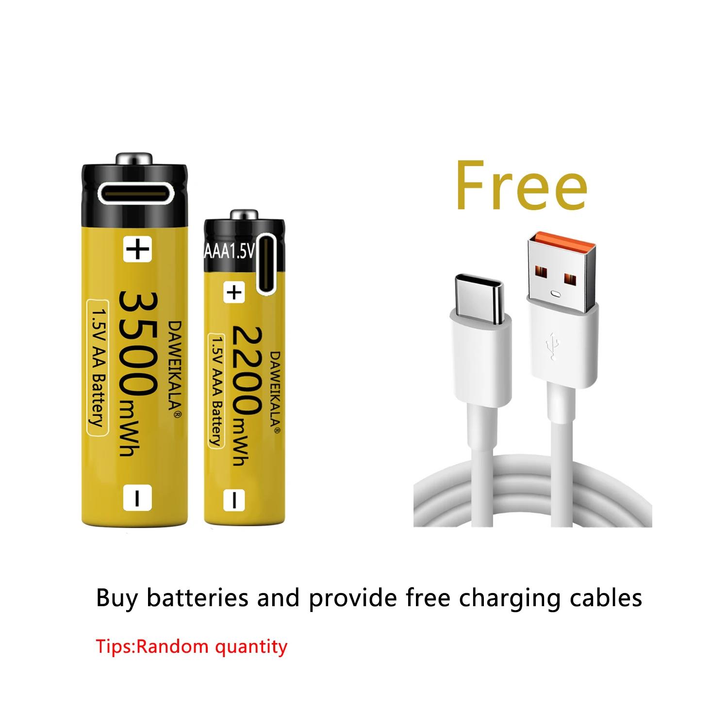 AA AAA Battery 1.5V AAA AA Rechargeable battery NiZn Battery Stable performance camera toys light batteries Type-C fast charging. 