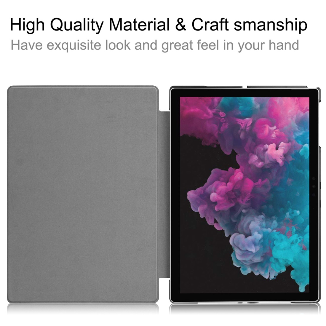 （COD)Custer Texture Horizontal Flip PU Leather Case for Microsoft Surface Pro 4 / 5 / 6 / 7 12.3 inch, with Holder & Pen Slot. 