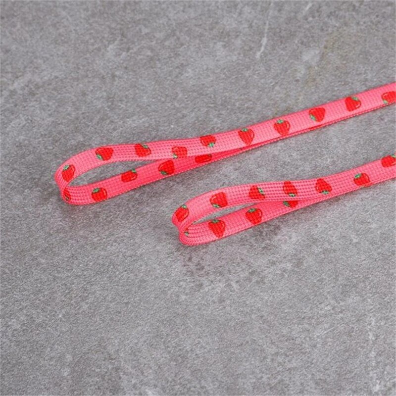Flat Macaron Cute Printing Shoelaces for Sneakers Pattern Print Fruit Shoelace Strawberry Grape Peach Orange Banana Shoe Laces. 