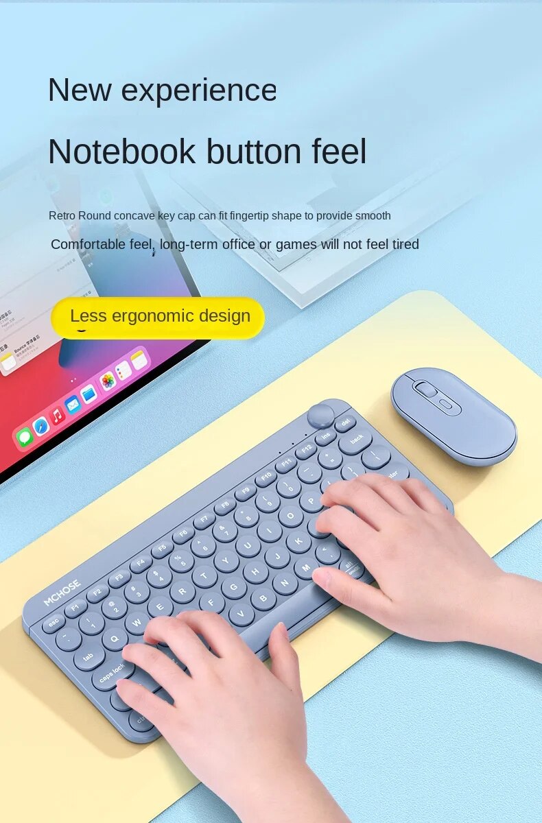 Maicong KM898 Keyboard and Mouse Set Wireless Rechargeable Mute Portable Dual Mode Office Business Keyboard and Mouse Set
