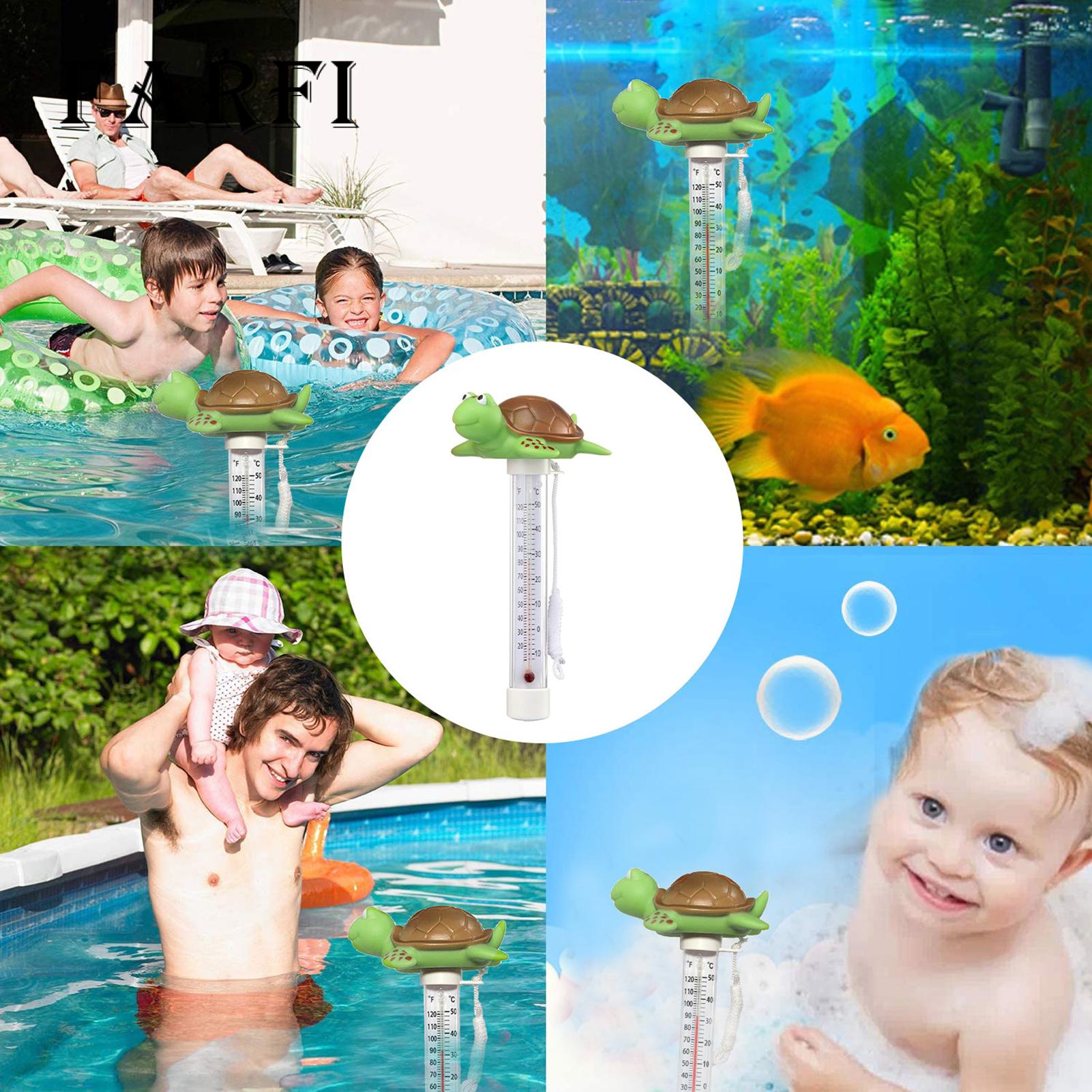 Durable Swimming Pool Thermometer Large Flamingo Turtle Pool Thermometer for Easy Water Temperature Monitoring in Pools Spas Hot Tubs Buyers' Favorite Swimming Pool Thermometer with Cord. 