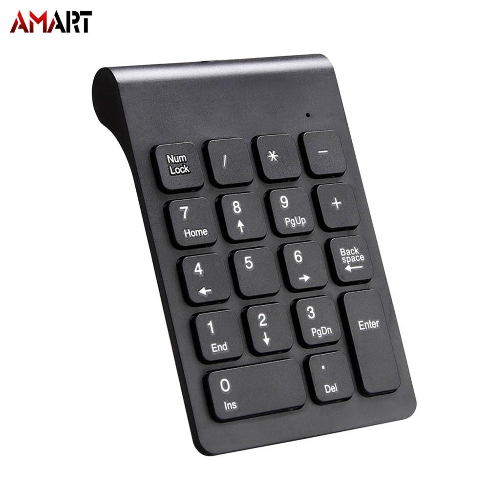 Portable 2.4G Wireless Digital Keyboard USB  Number Pad 18 Keys Mini Numeric Keypad For Laptop PC Notebook Desktop. 