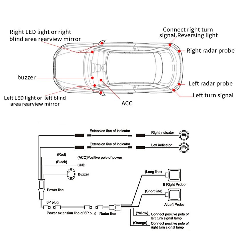 White mirror-RAV4 2018-Blind Spot Monitoring BSD BSA BSM Radar Detection System Microwave Sensor Assistant Driving Security For Toyota RAV4 2014~2021. 