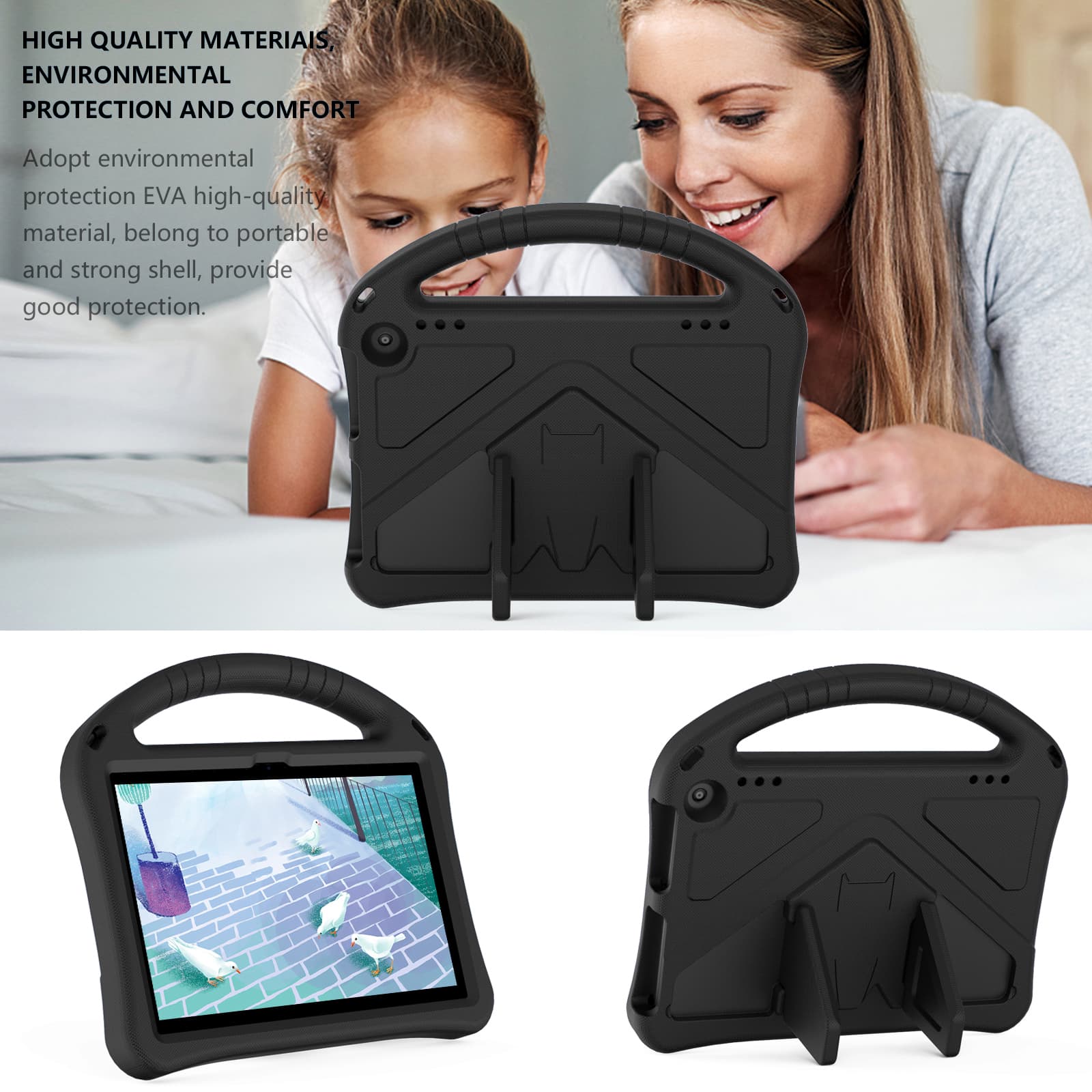 Stand Case for Amazon Kindle Fire HD 8 14th Generation 2024 Cover for Fire HD8 HD8 Plus 2022 2020 8inch Cover with Shoulder Strap for HD 8 PLUS 2024. 