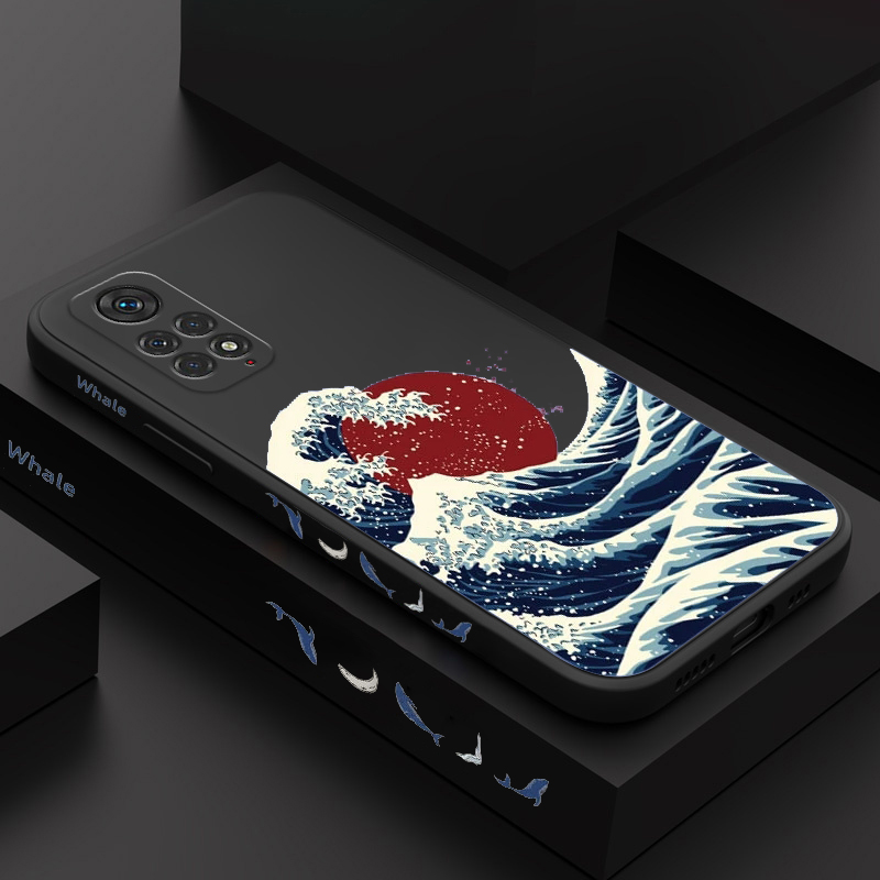 Red Sun Sea Waves Phone Case For Xiaomi Redmi Note 12 11 11S 10 10S 9S 9 Pro Plus Max 10C 12C 4G 5G Luxury Soft Silicone Cover. 