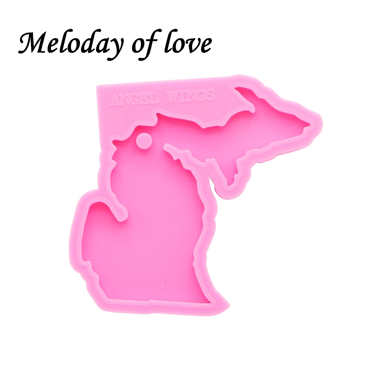 【happy one】Michigan tate map for keychains DIY epoxy model resin key keychains moulds silicone mold  DY0217. 
