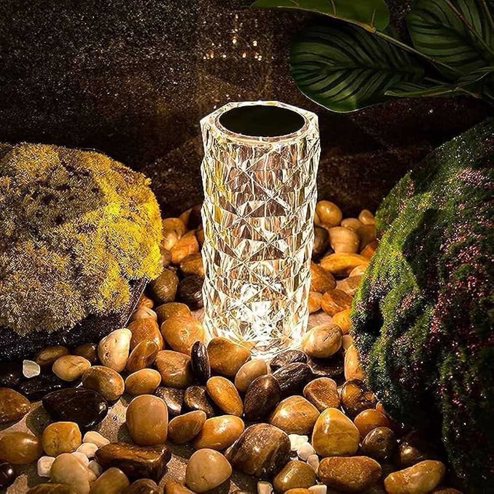 16 Color Crystal Lamp LED Night Light, Crystal Rose Diamond Table Lamp Touch Control, USB Rechargeable Bedside Lamps Romantic Lighting for for Kids Bedroom,College Dorm,Party Dinner. 