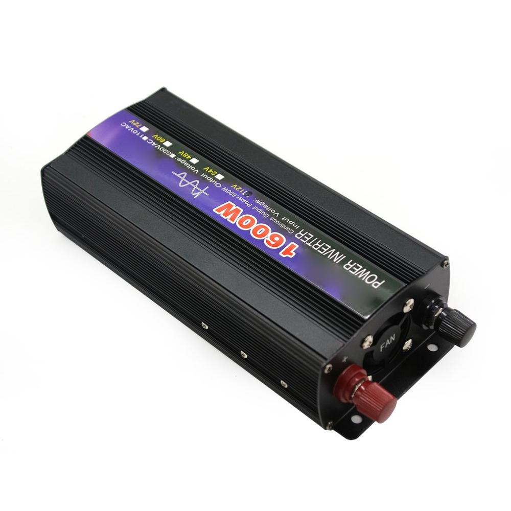KOGEEK 1600W Pure Sine Wave Intelligent String Inverter Power Inverter Car Inverter Black 12V to 220V / 24V to 220V  / 48V to 220V / 60V to 220V - battery 12v. 