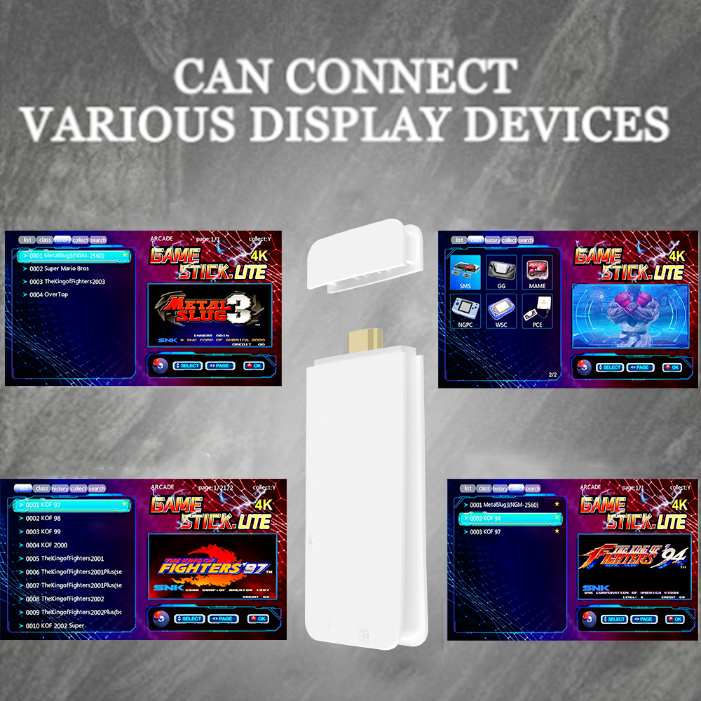 M15 4K Pro Game Stick 64G 30000+ Video Game Console 2.4G Double Wireless Controller 4K Retro Game TV Stick Retro Classic Games. 