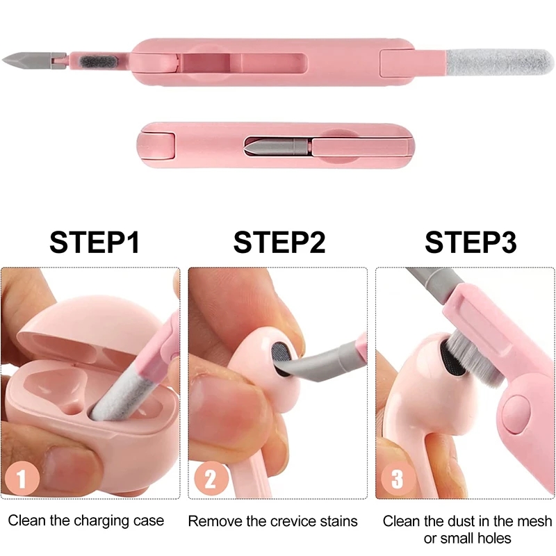 BlueWow 7-in-1 Computer Keyboard Cleaner Brush Kit Earphone Cleaning Pen For Headset Keyboard Cleaning Tools Cleaner Keycap Puller Kit. 