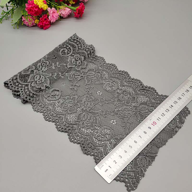 New 1Yard Flower Pattern 15CM Wide Elastic Lace Fabric Ribbon Lace Trim Ribbon Diy Craft Fabric Width African Fabrics Stretch. 
