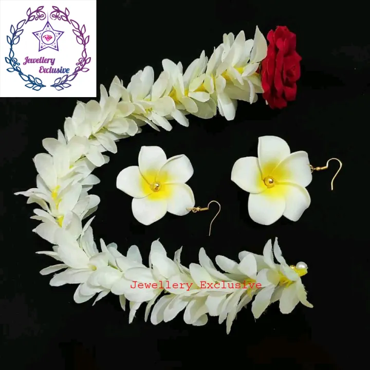 Artificial white and red color flower hair gajra and earrings set for girls and women - 3 pcs set: Buy Online at Best Prices in Bangladesh | Artificial white and red color flower hair gajra and earrings set for girls and women - 3 pcs set: Buy Online at Best Prices in Bangladesh |